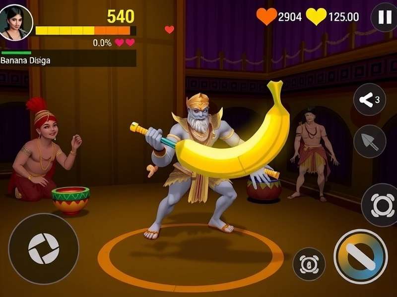 Banana Blade Ruler gameplay screenshot showing character with banana blade weapon